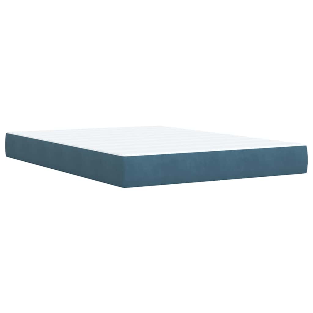 Boxspring met matras fluweel donkerblauw 160x200 cm