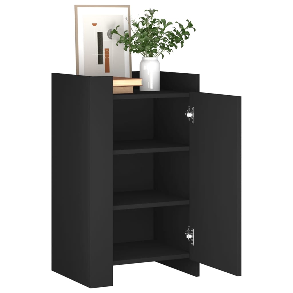 Dressoir 45x35x75 cm bewerkt hout zwart