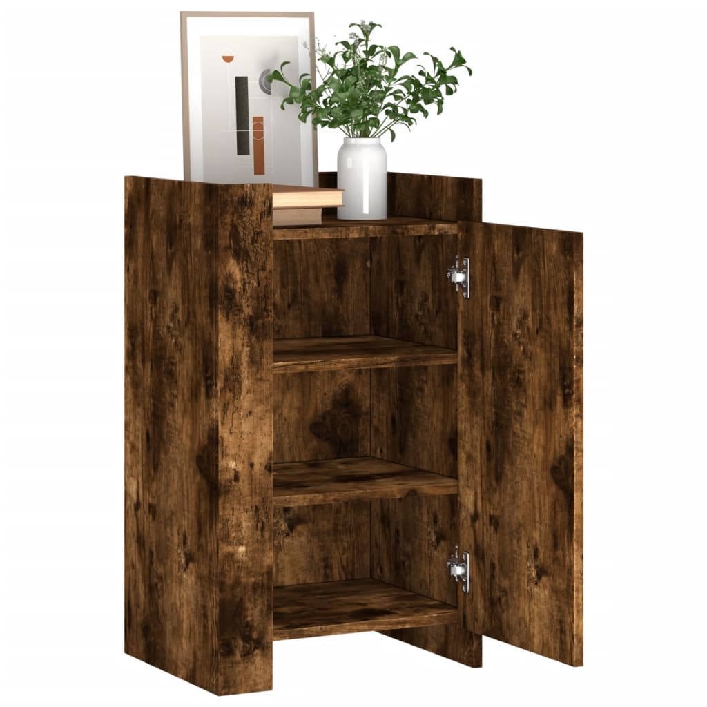 Dressoir 45x35x75 cm bewerkt hout gerookt eikenkleurig