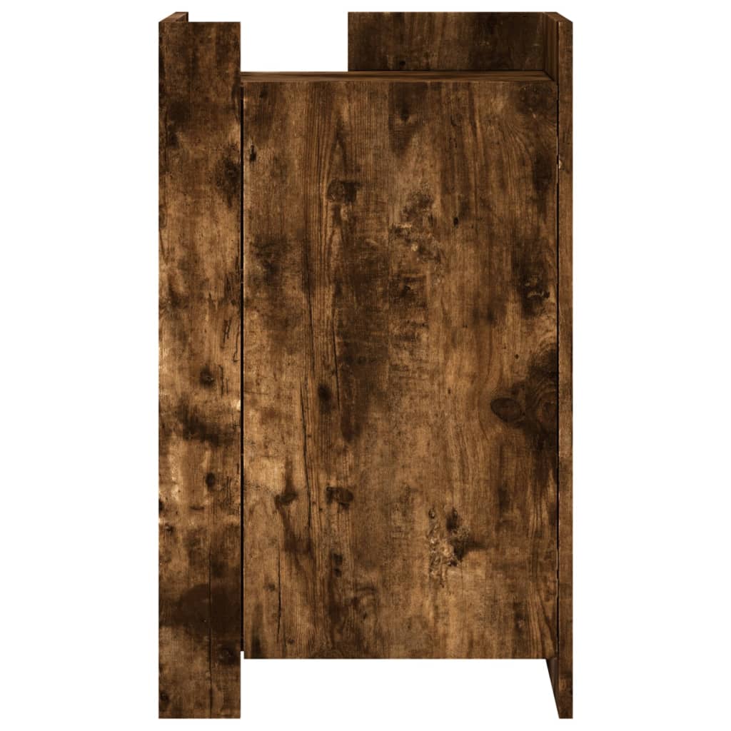 Dressoir 45x35x75 cm bewerkt hout gerookt eikenkleurig