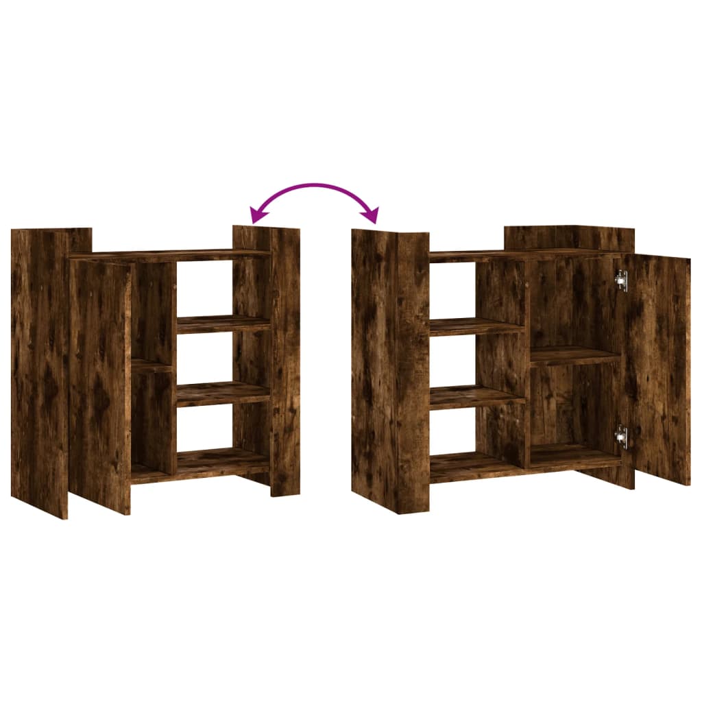 Dressoir 73,5x35x75 cm bewerkt hout gerookt eikenkleurig
