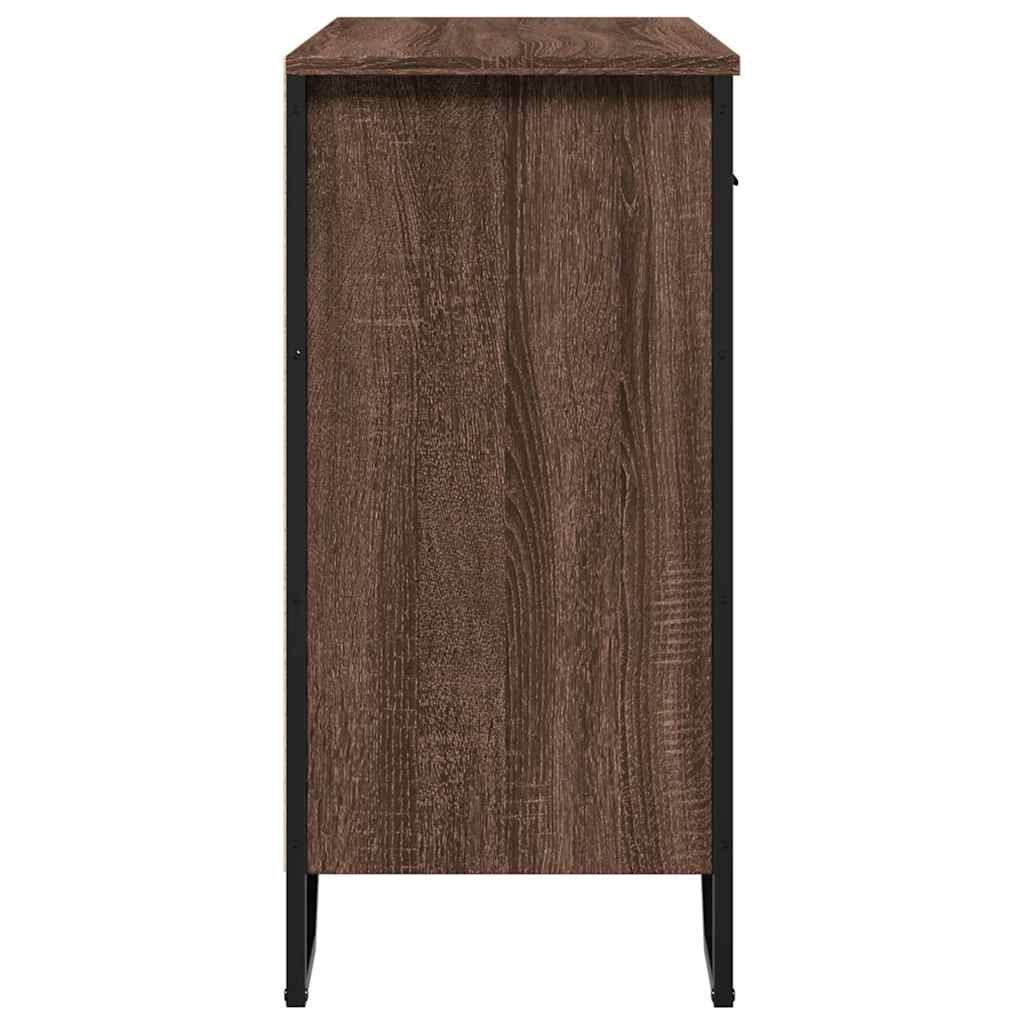 Dressoir 79.5x35,5x74,5 cm bewerkt hout bruin eikenkleur