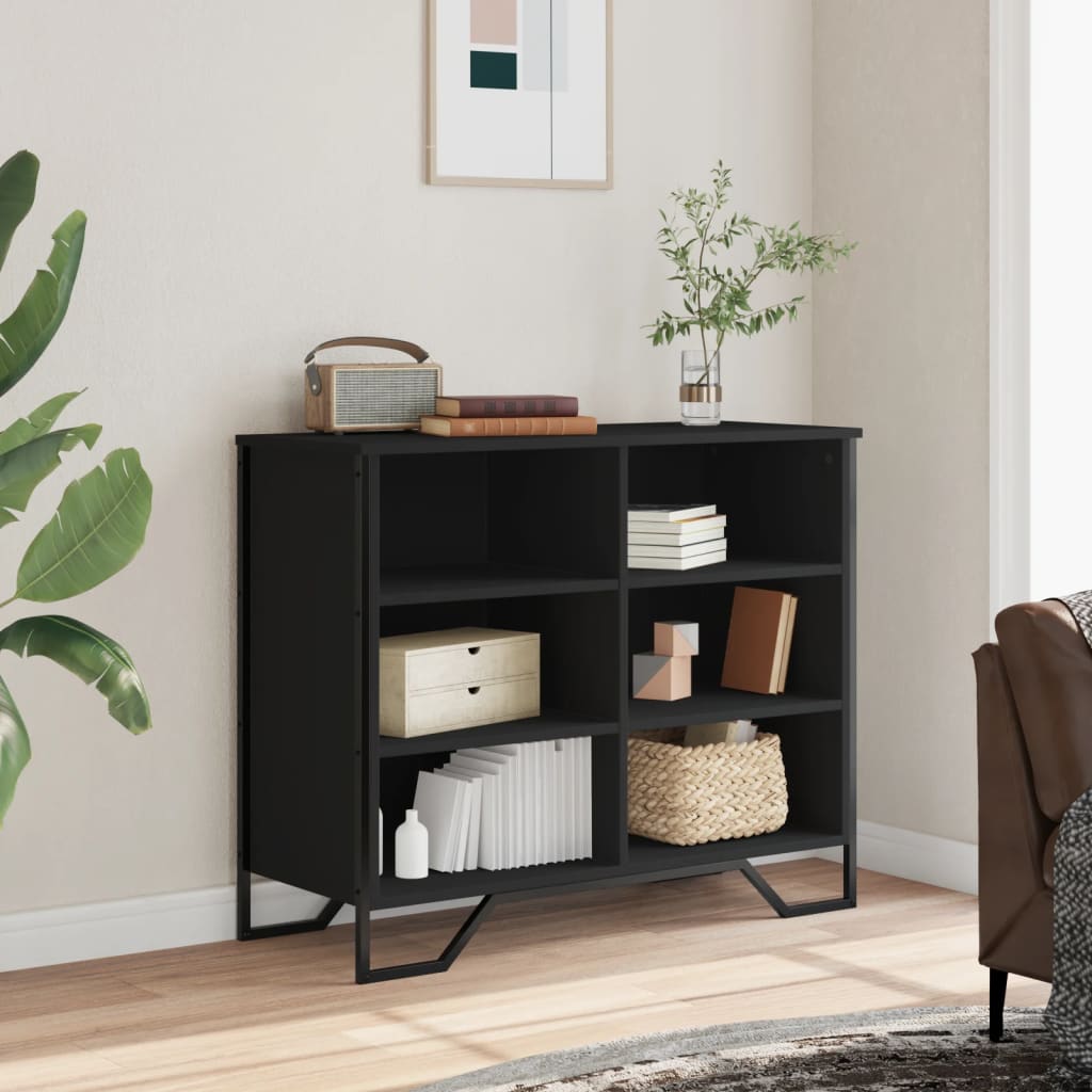 Dressoir 91x35,5x74,5 cm bewerkt hout zwart