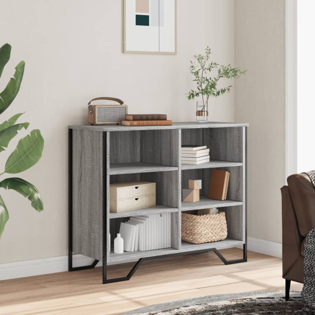 Dressoir 91x35,5x74,5 cm bewerkt hout grijs sonoma eikenkleurig