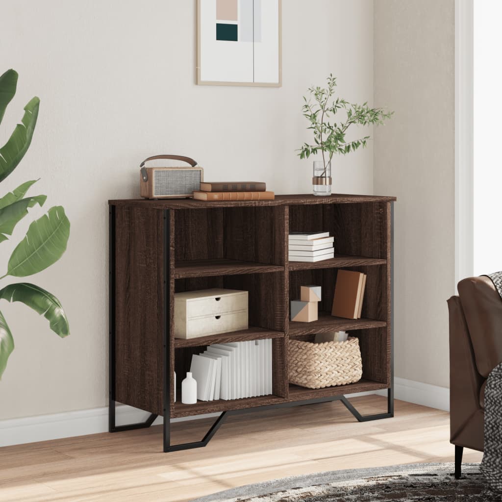 Dressoir 91x35,5x74,5 cm bewerkt hout bruin eikenkleur
