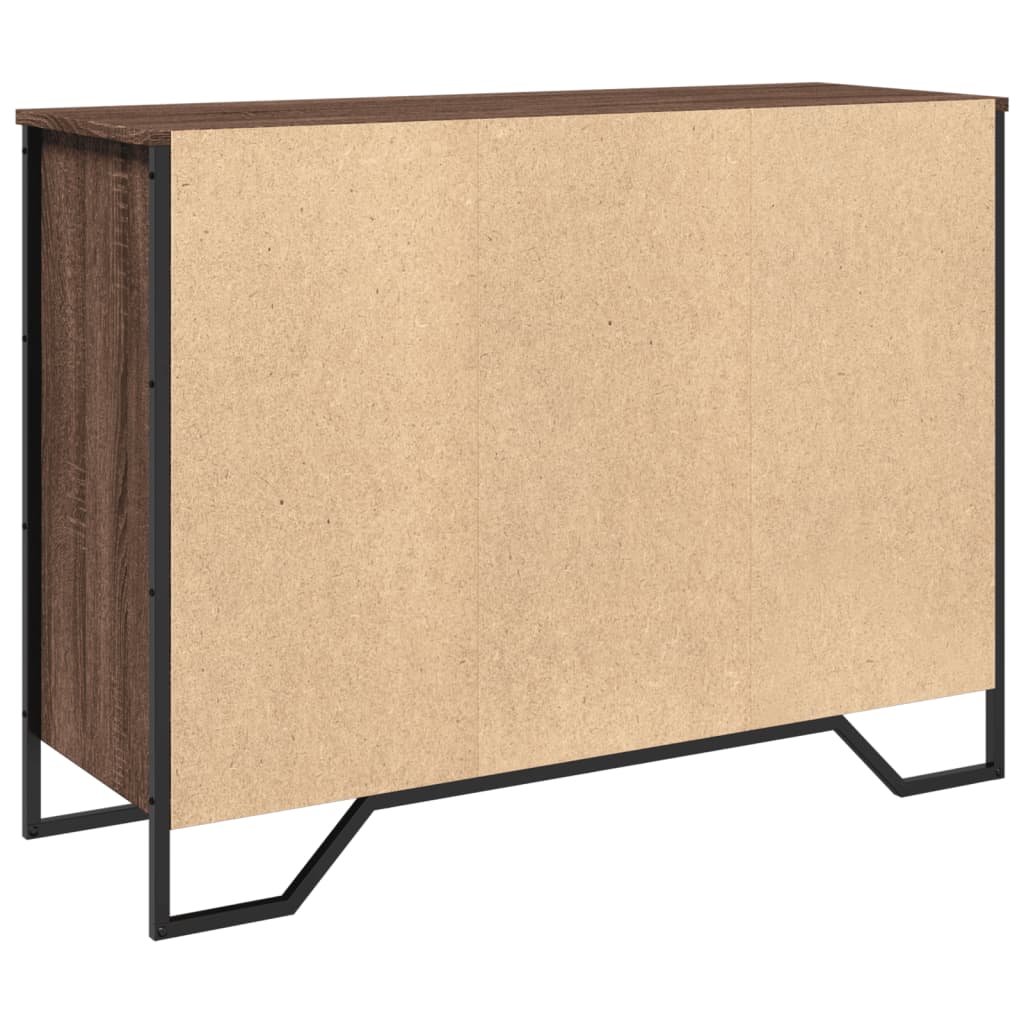 Dressoir 101x35,5x74,5 cm bewerkt hout bruin eikenkleur