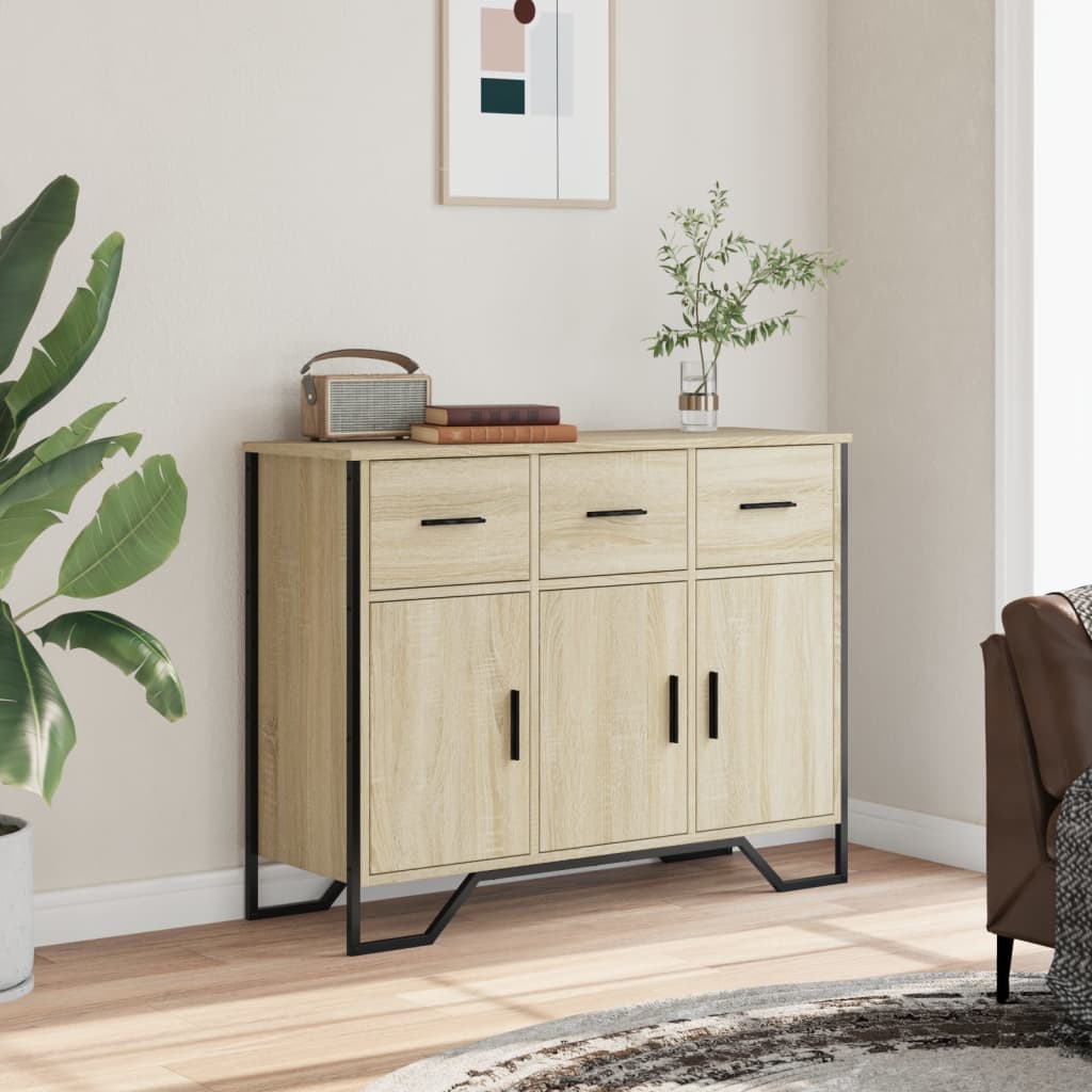 Dressoir 97x32,5x74,5 cm bewerkt hout sonoma eikenkleurig