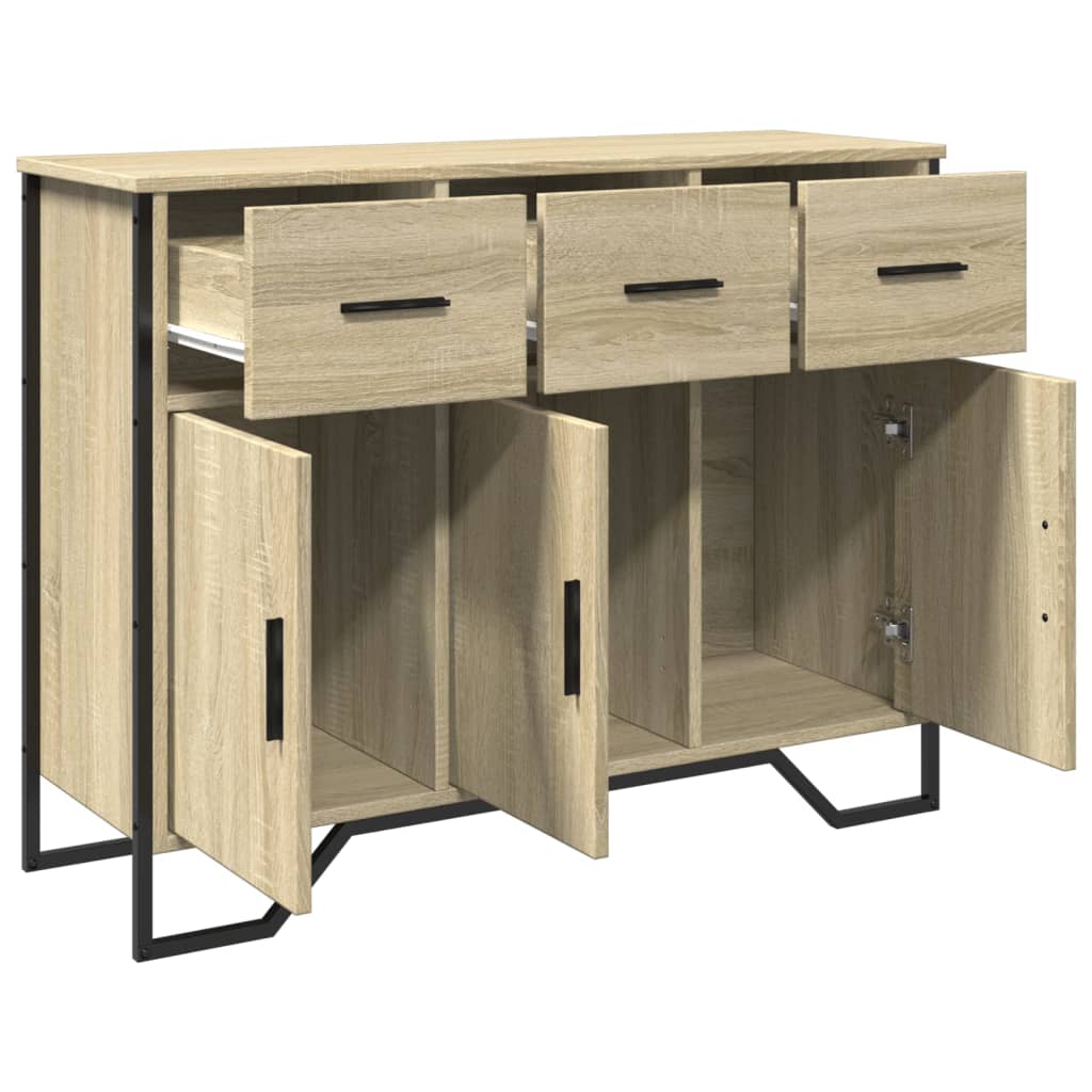 Dressoir 97x32,5x74,5 cm bewerkt hout sonoma eikenkleurig