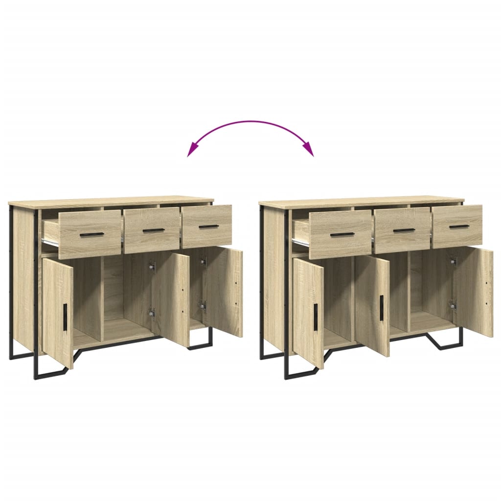 Dressoir 97x32,5x74,5 cm bewerkt hout sonoma eikenkleurig