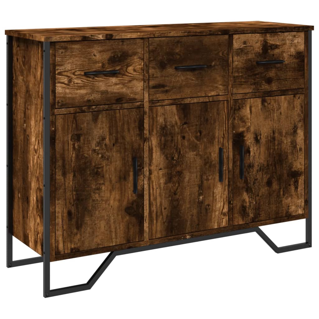 Dressoir 97x32,5x74,5 cm bewerkt hout gerookt eikenkleurig