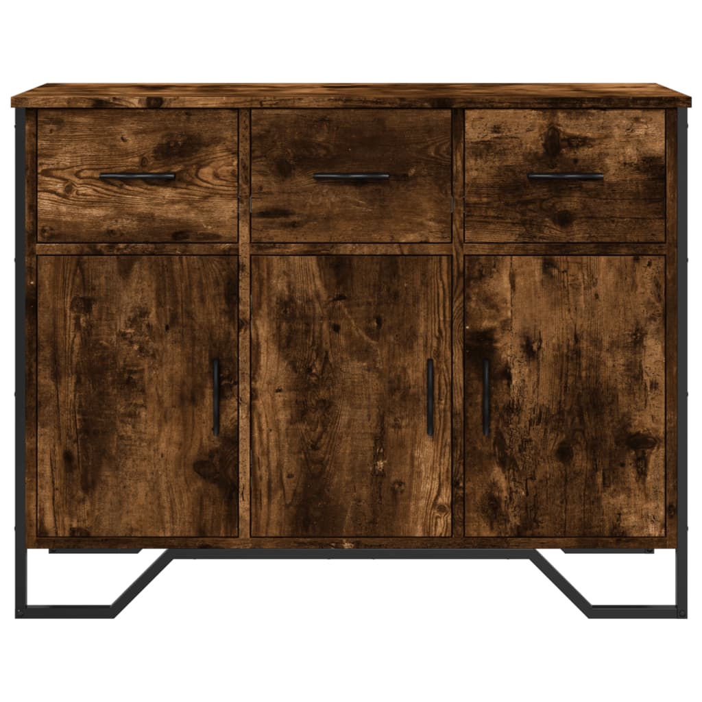 Dressoir 97x32,5x74,5 cm bewerkt hout gerookt eikenkleurig