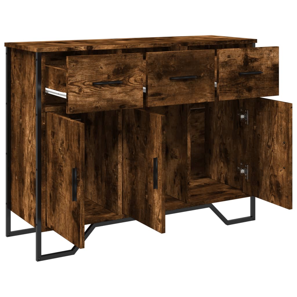 Dressoir 97x32,5x74,5 cm bewerkt hout gerookt eikenkleurig