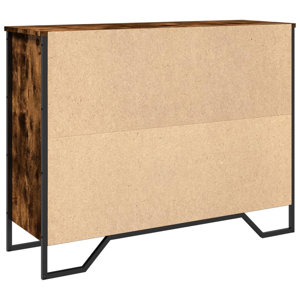 Dressoir 97x32,5x74,5 cm bewerkt hout gerookt eikenkleurig