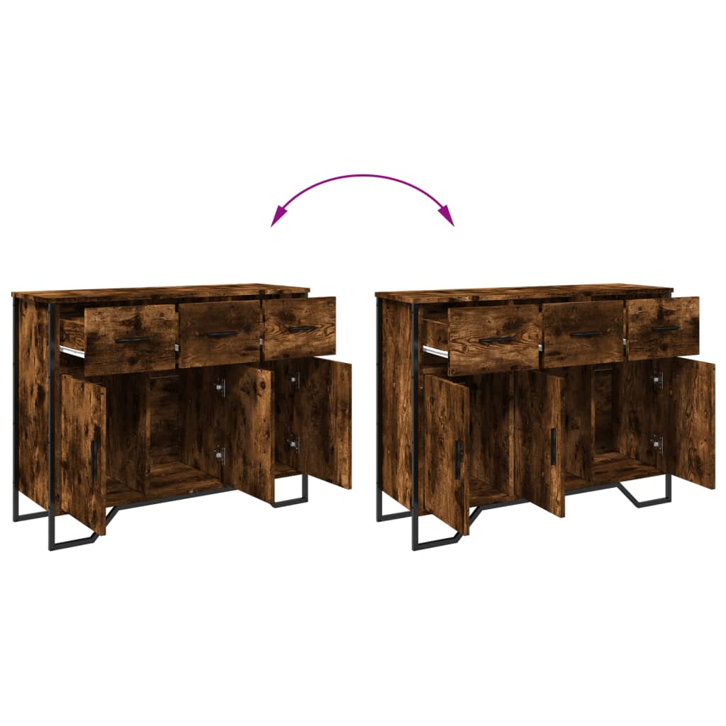 Dressoir 97x32,5x74,5 cm bewerkt hout gerookt eikenkleurig