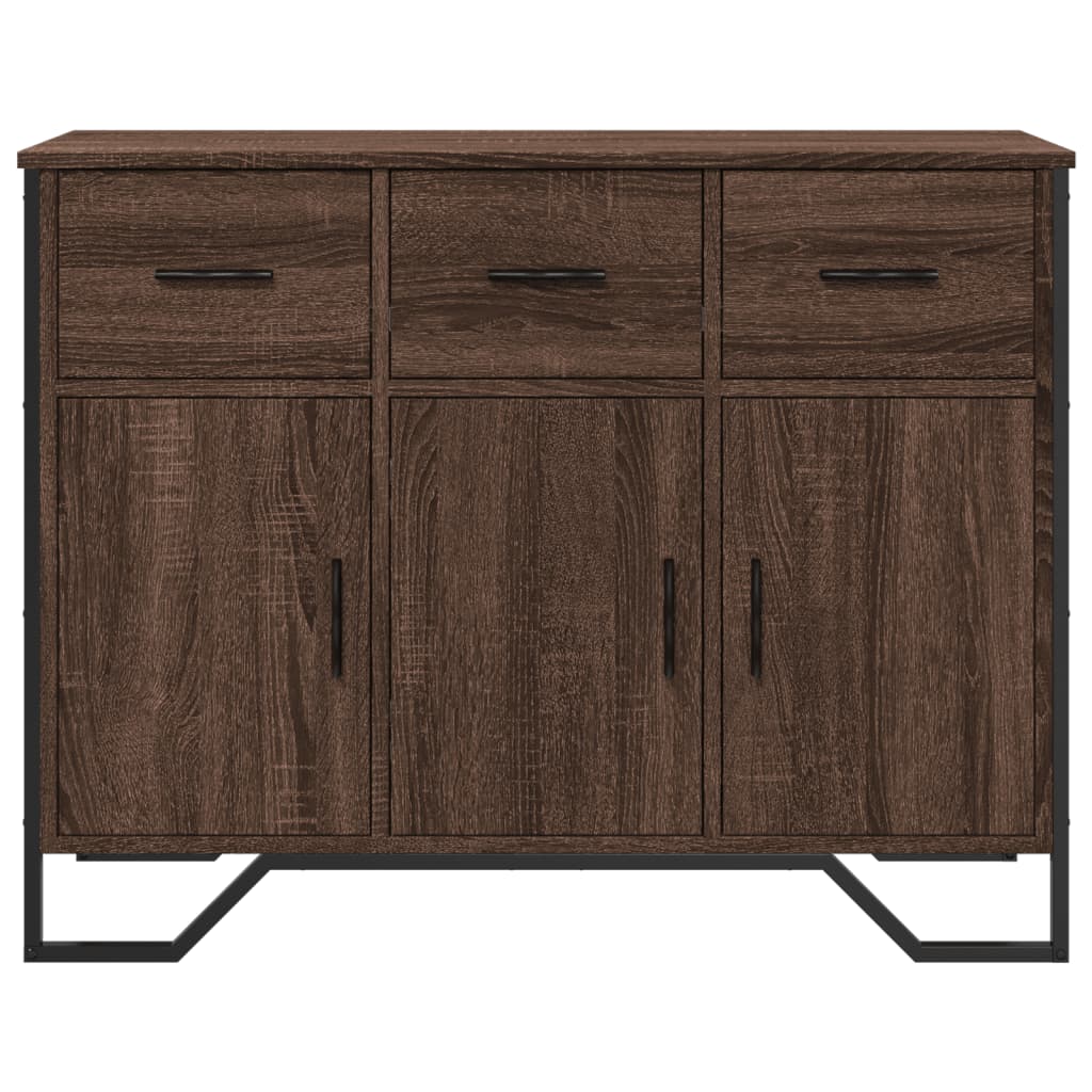 Dressoir 97x32,5x74,5 cm bewerkt hout bruin eikenkleur