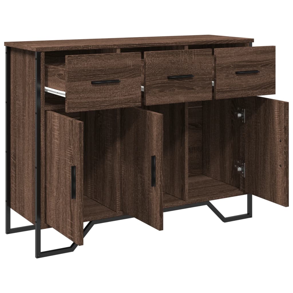 Dressoir 97x32,5x74,5 cm bewerkt hout bruin eikenkleur