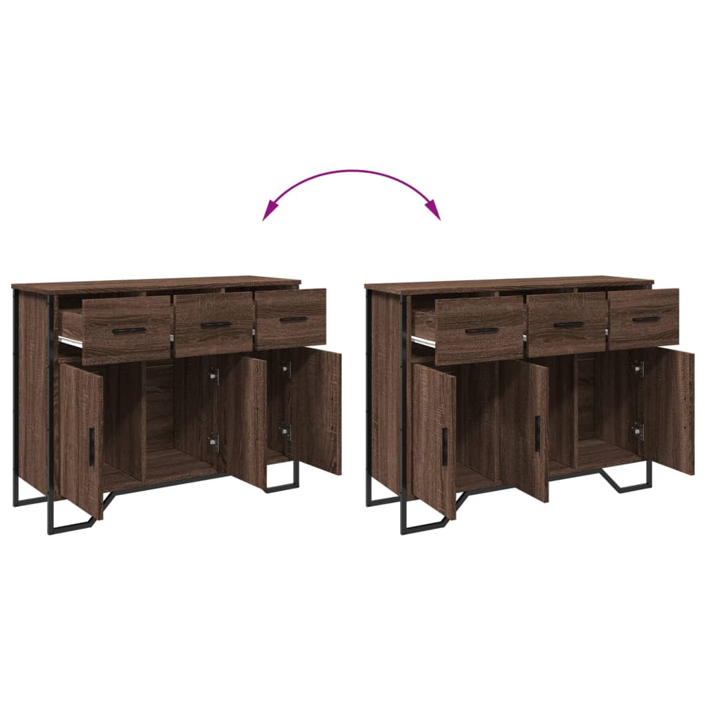 Dressoir 97x32,5x74,5 cm bewerkt hout bruin eikenkleur