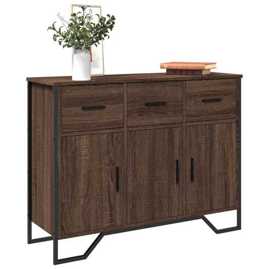 Dressoir 97x32,5x74,5 cm bewerkt hout bruin eikenkleur