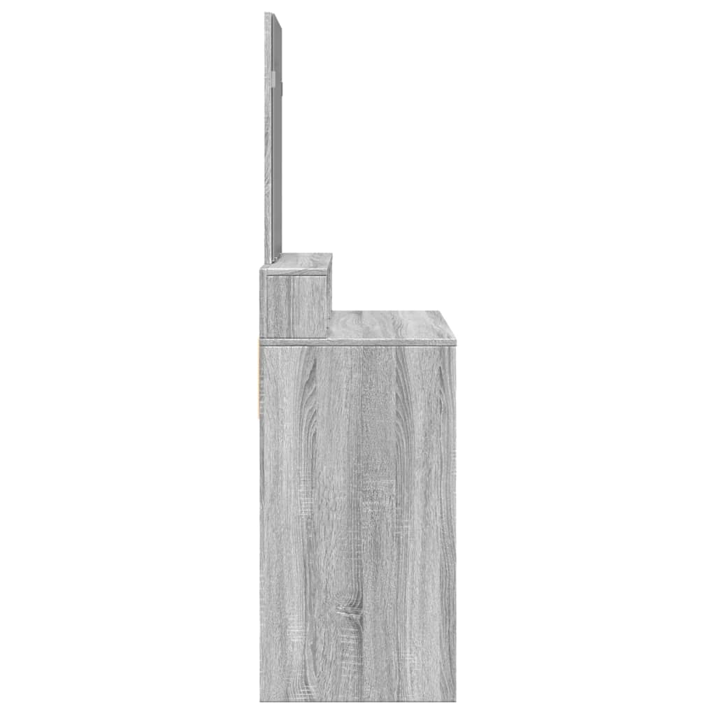 Kaptafel met spiegel 80x41x144,5 cm grijs sonoma