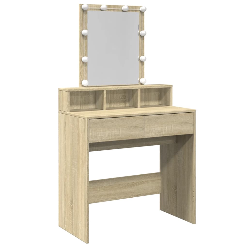 Kaptafel met LED 80x41x144,5 cm sonoma eikenkleurig