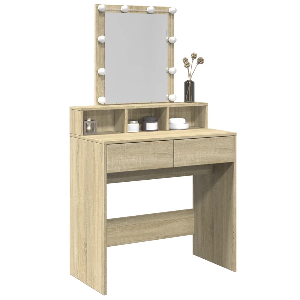 Kaptafel met LED 80x41x144,5 cm sonoma eikenkleurig