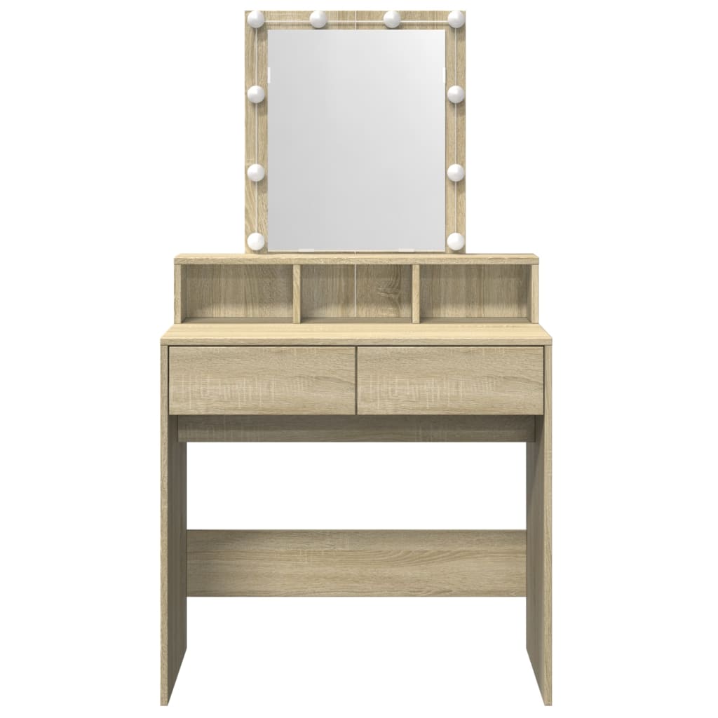 Kaptafel met LED 80x41x144,5 cm sonoma eikenkleurig