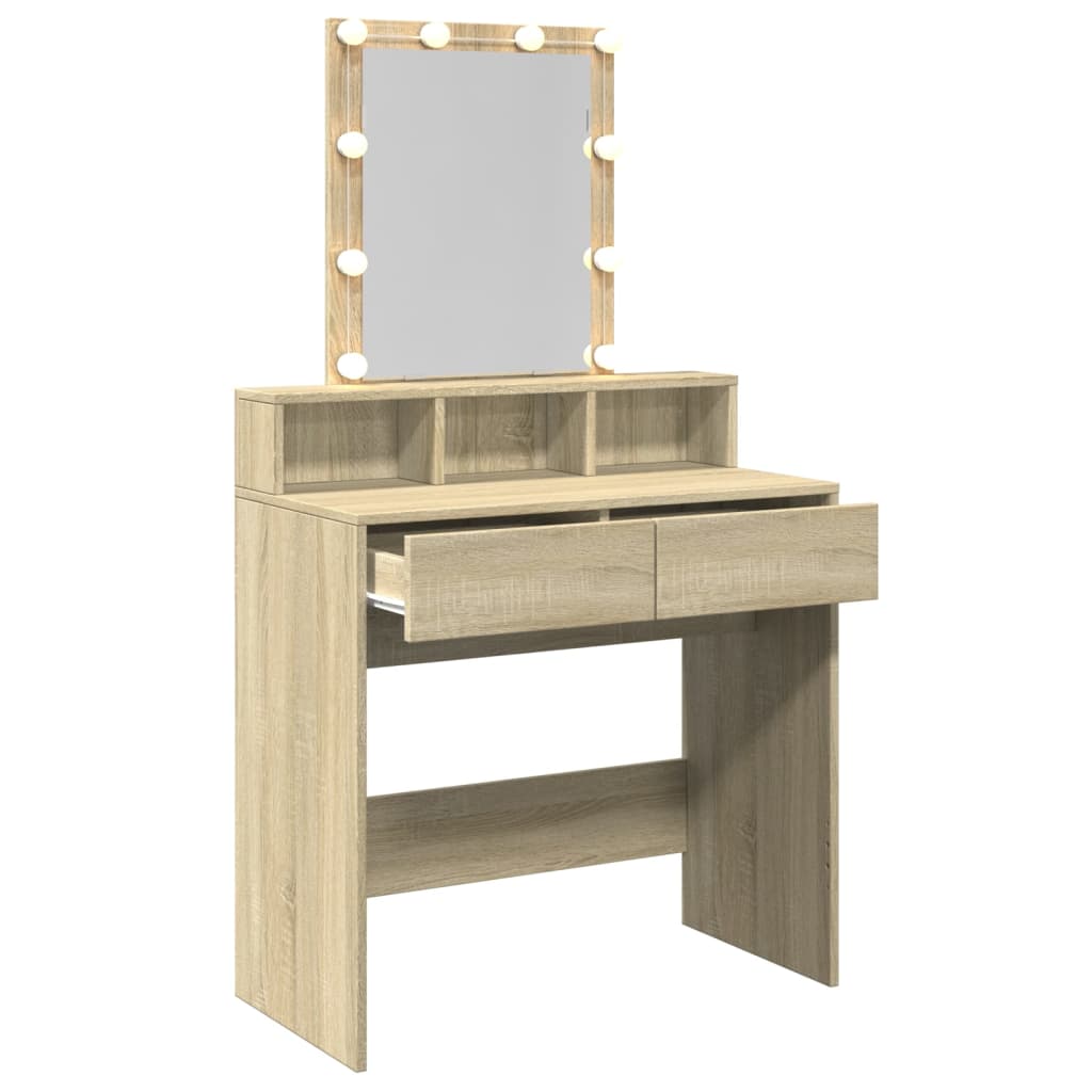 Kaptafel met LED 80x41x144,5 cm sonoma eikenkleurig