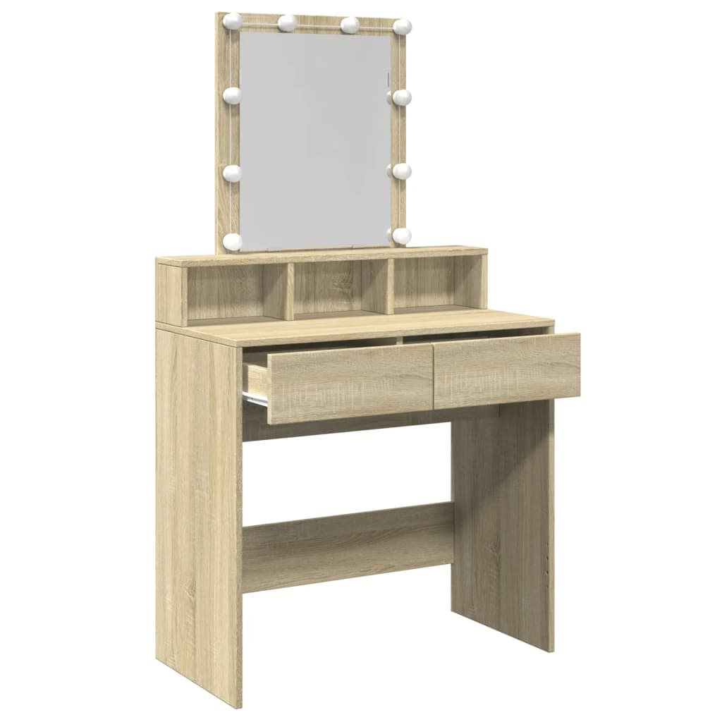 Kaptafel met LED 80x41x144,5 cm sonoma eikenkleurig