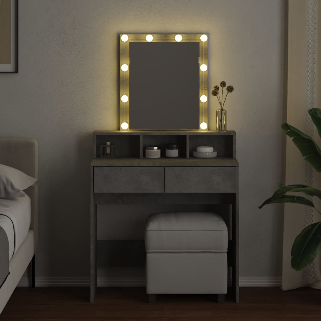 Kaptafel met LED 80x41x144,5 cm betongrijs