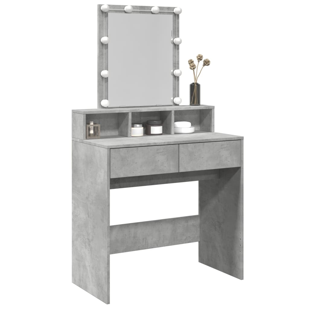 Kaptafel met LED 80x41x144,5 cm betongrijs
