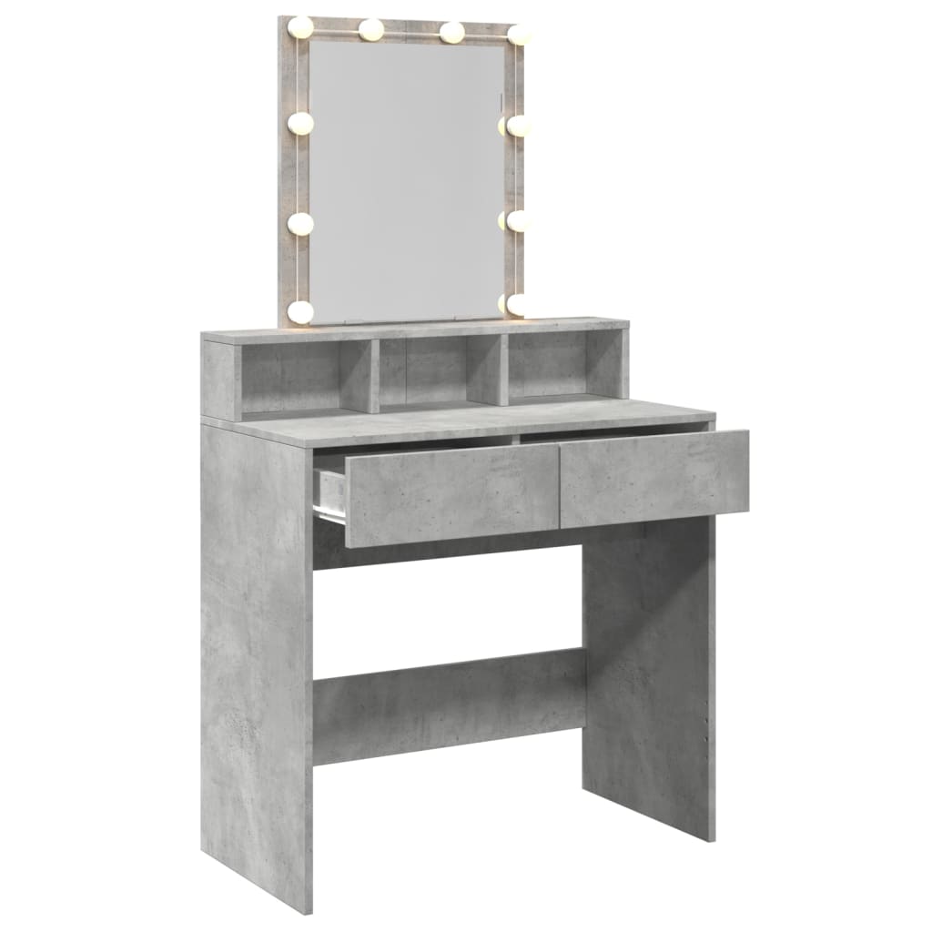 Kaptafel met LED 80x41x144,5 cm betongrijs