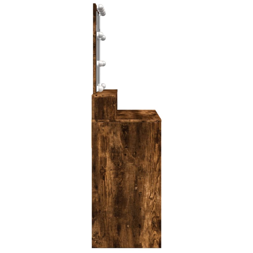 Kaptafel met LED 80x41x144,5 cm gerookt eikenkleurig