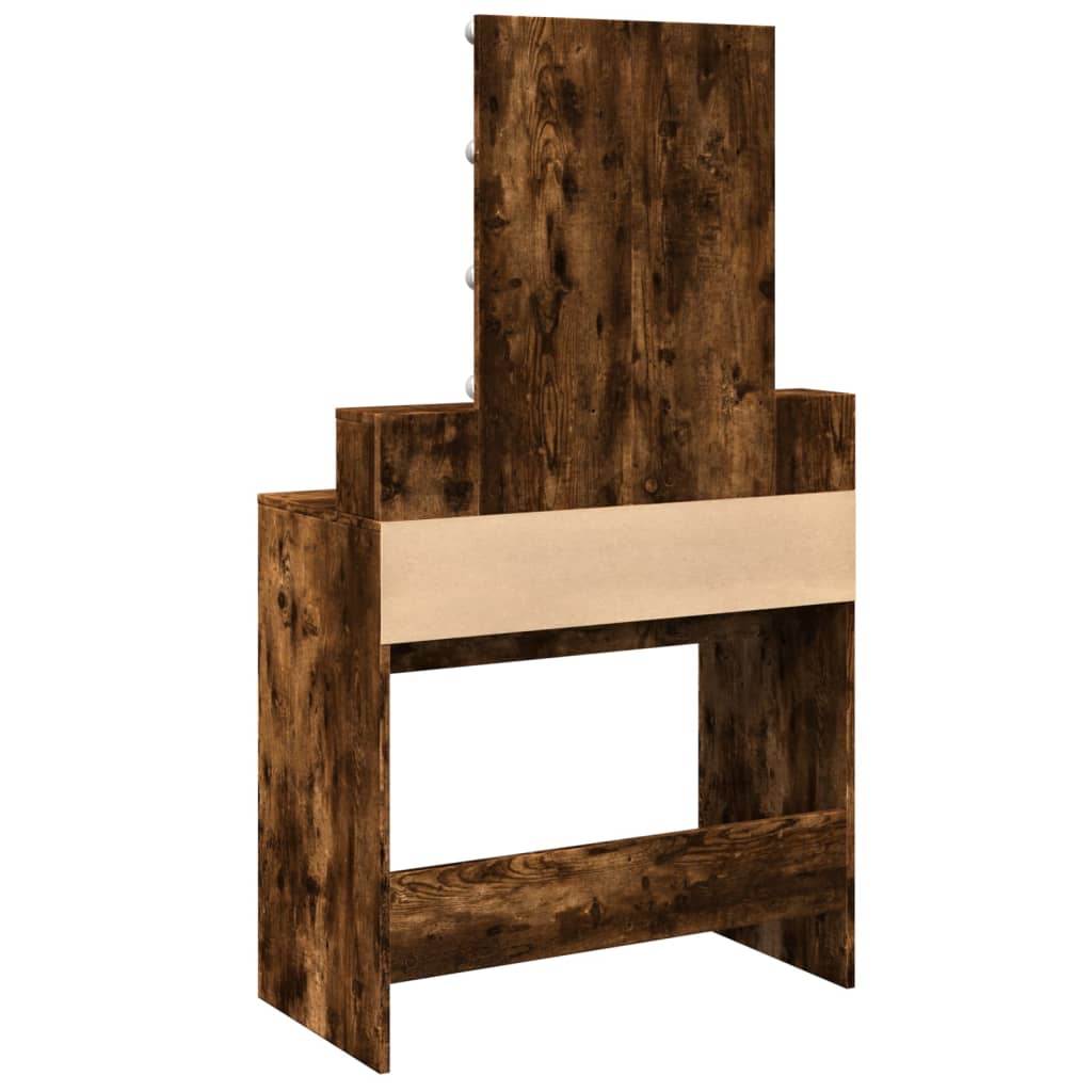 Kaptafel met LED 80x41x144,5 cm gerookt eikenkleurig