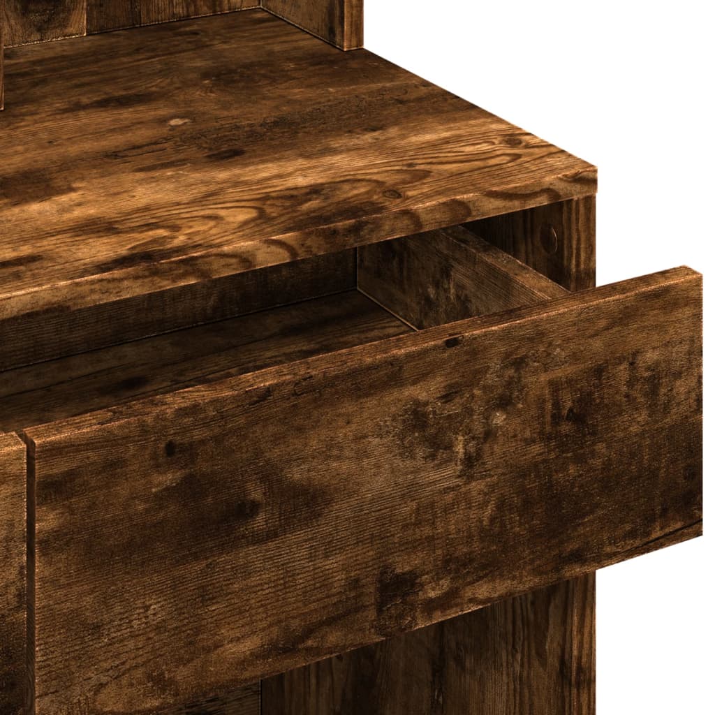 Kaptafel met LED 80x41x144,5 cm gerookt eikenkleurig