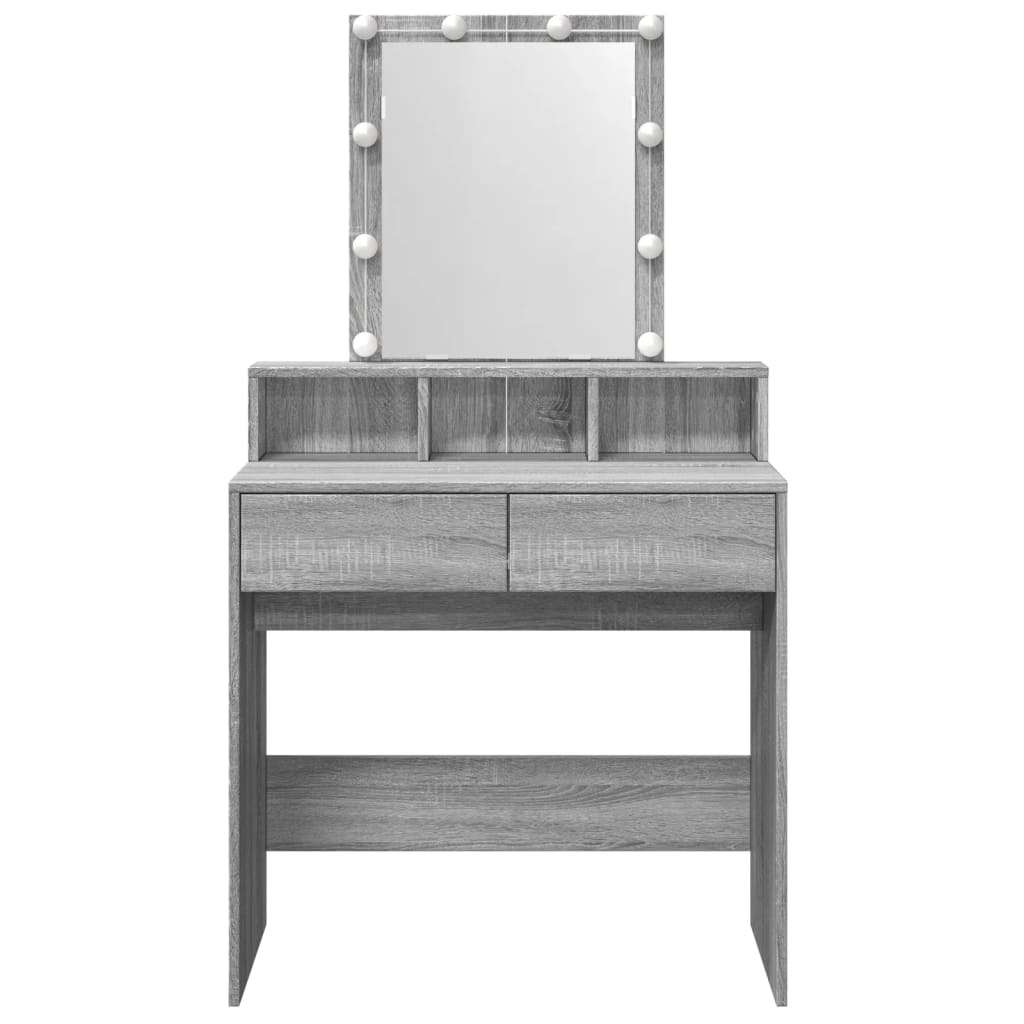 Kaptafel met LED 80x41x144,5 cm grijs sonoma eikenkleurig
