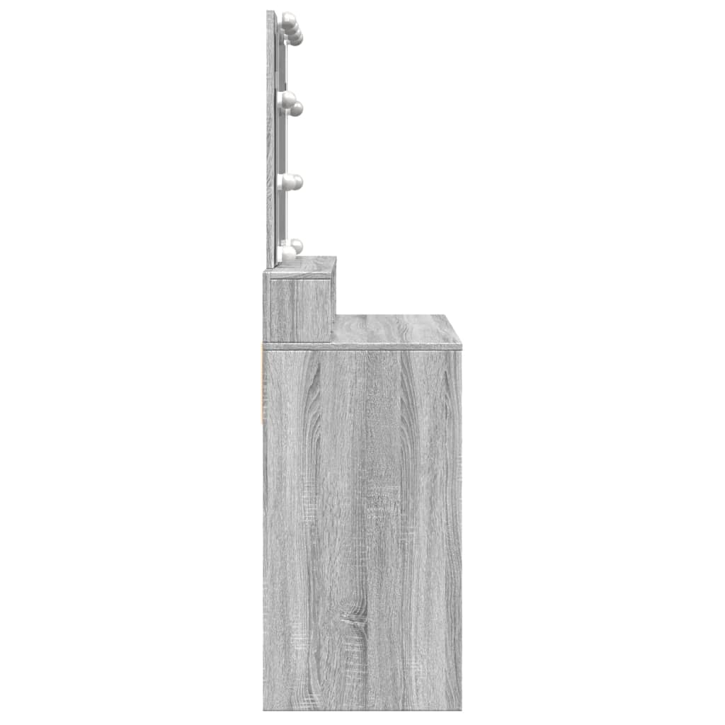Kaptafel met LED 80x41x144,5 cm grijs sonoma eikenkleurig