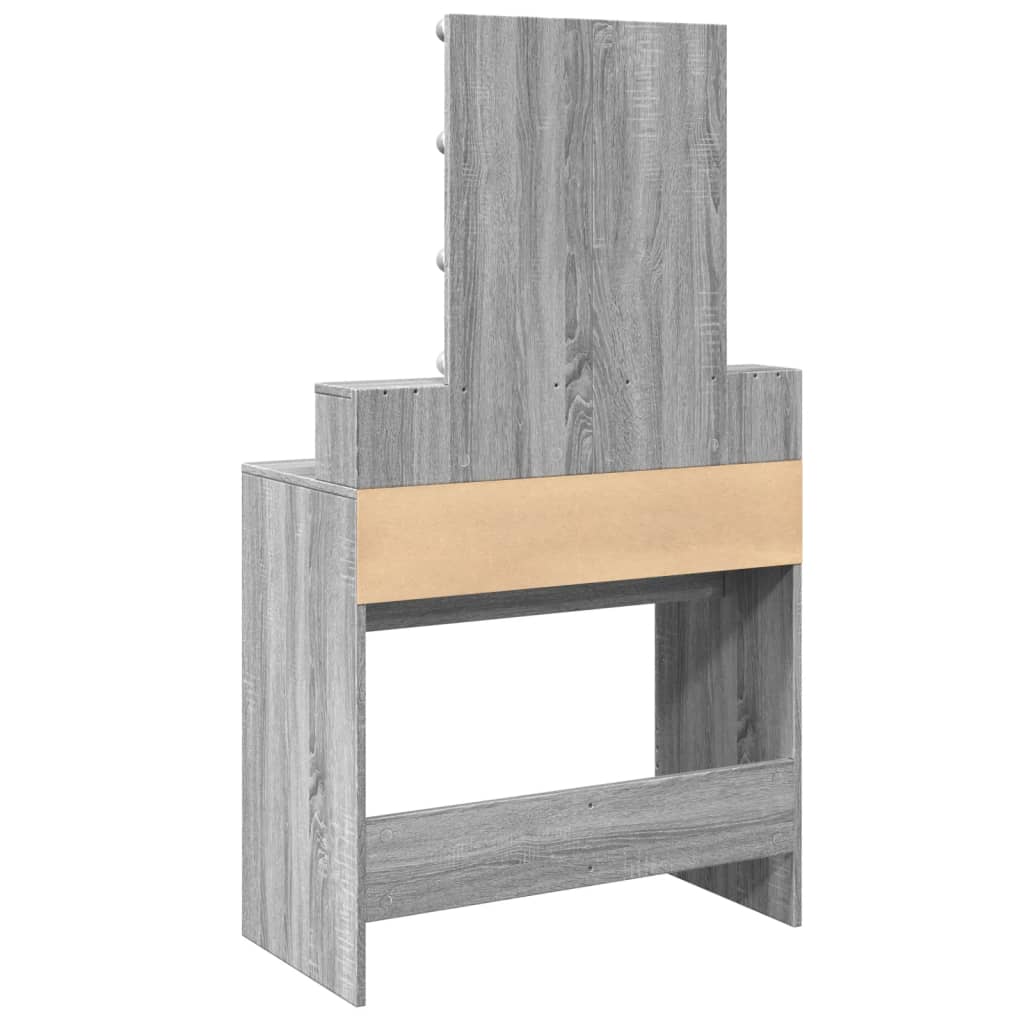 Kaptafel met LED 80x41x144,5 cm grijs sonoma eikenkleurig