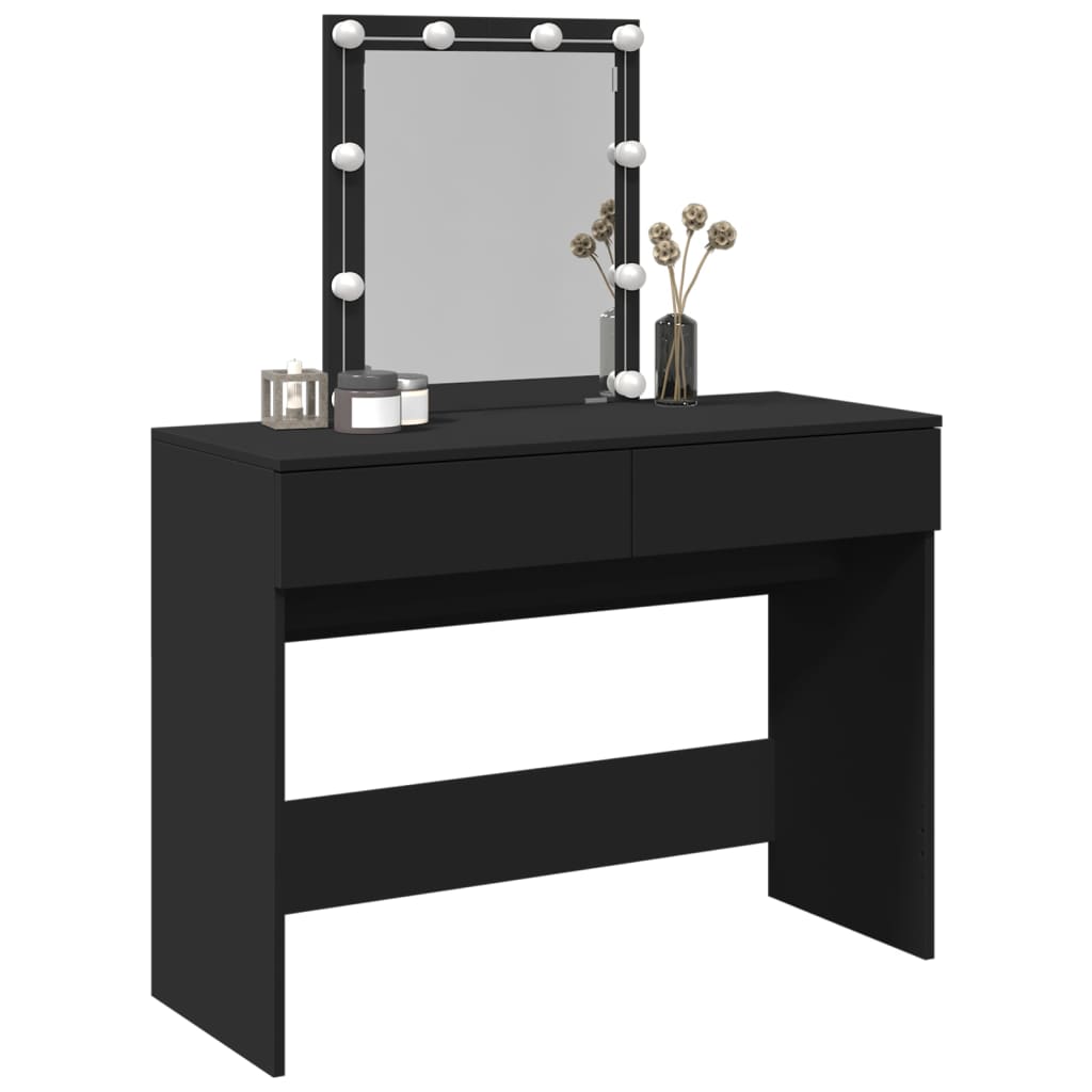 Kaptafel met LED-verlichting 100x40x130 cm zwart