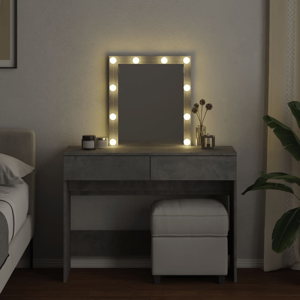 Kaptafel met LED-verlichting 100x40x130 cm betongrijs