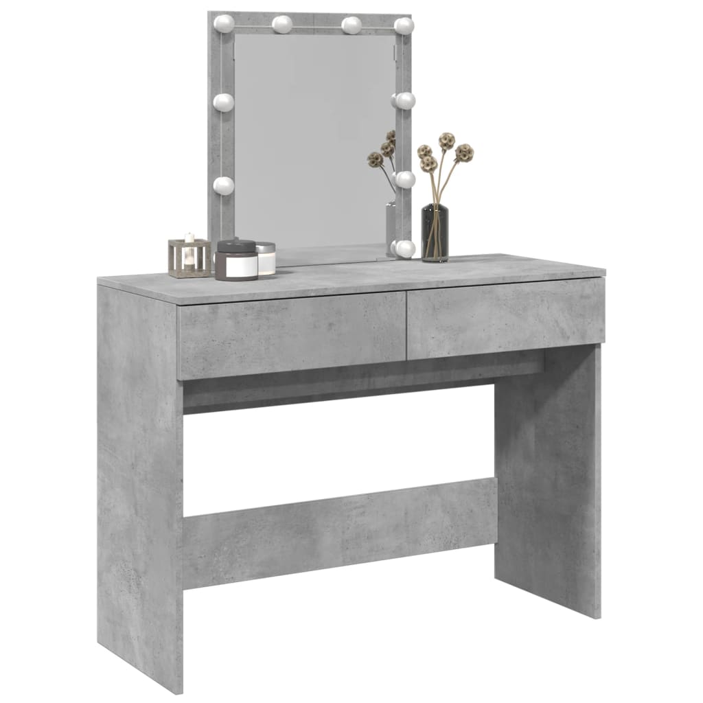 Kaptafel met LED-verlichting 100x40x130 cm betongrijs