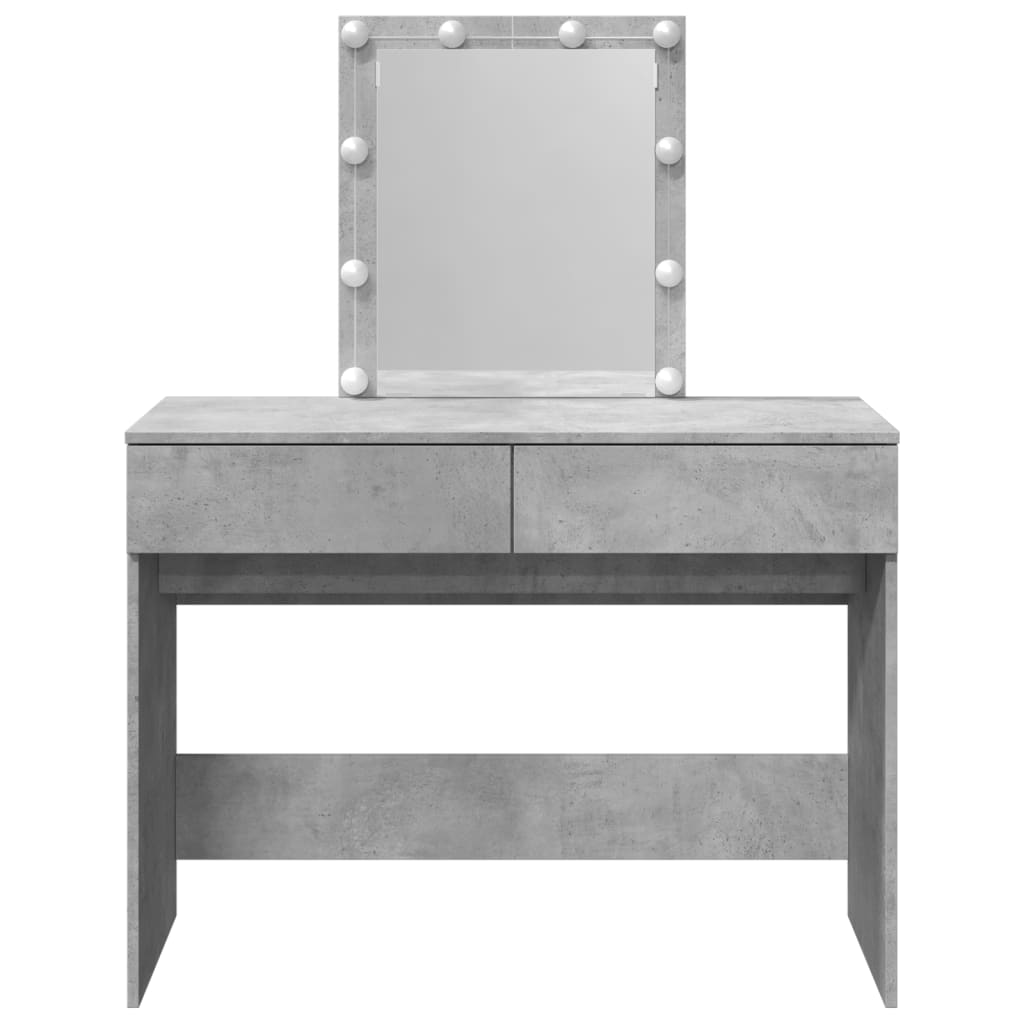 Kaptafel met LED-verlichting 100x40x130 cm betongrijs