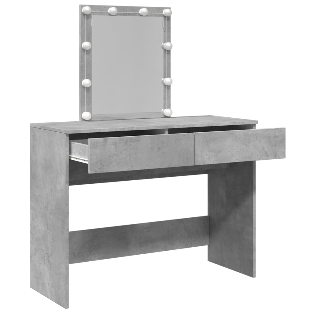Kaptafel met LED-verlichting 100x40x130 cm betongrijs