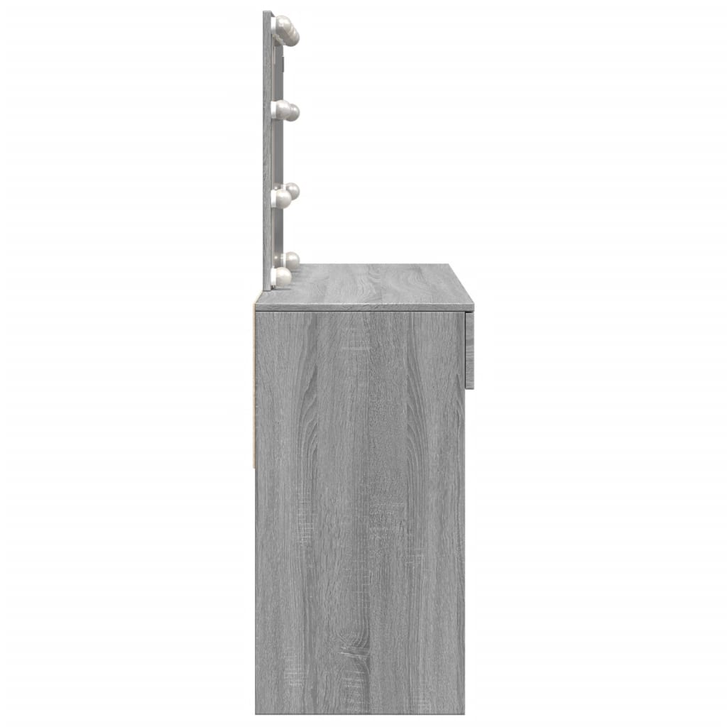 Kaptafel met LED-verlichting 100x40x130 cm grijs sonoma