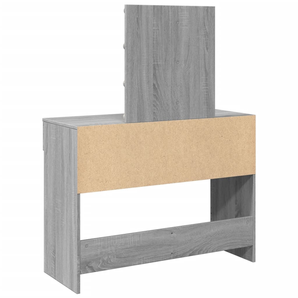 Kaptafel met LED-verlichting 100x40x130 cm grijs sonoma