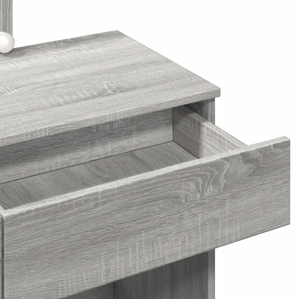 Kaptafel met LED-verlichting 100x40x130 cm grijs sonoma
