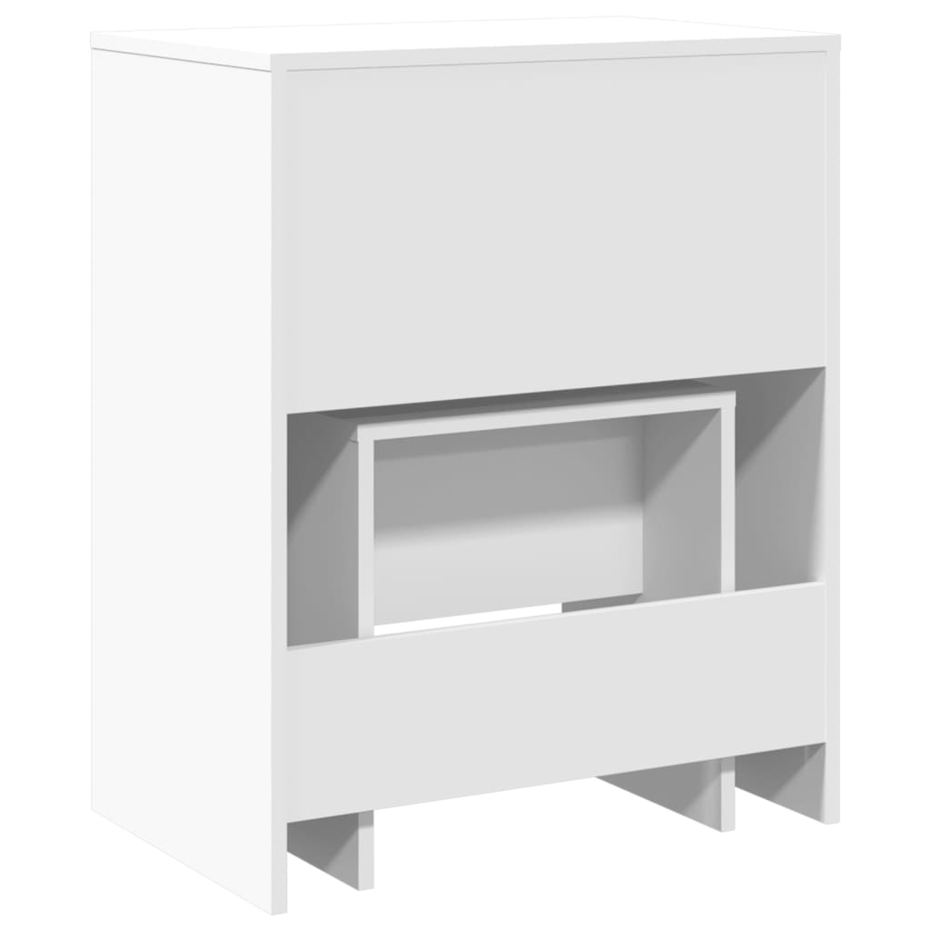 Kaptafel met krukje 60x40x113,5 cm wit