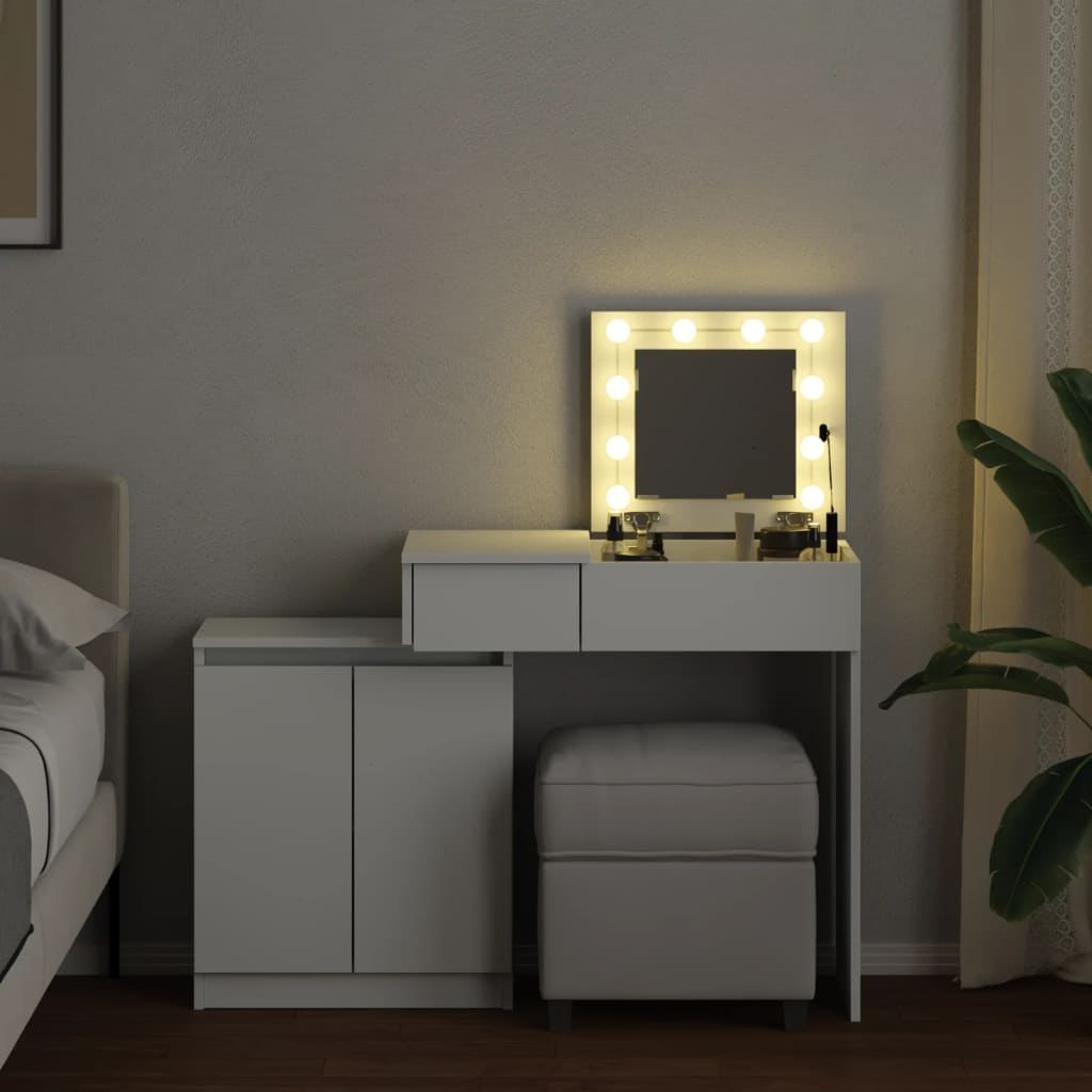 Kaptafel met LED 115x37x110,5 cm wit