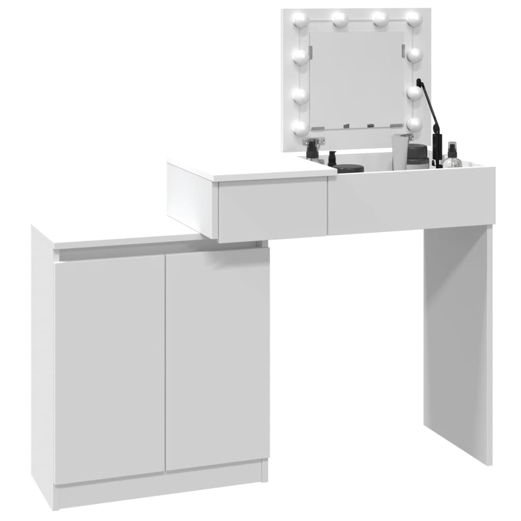 Kaptafel met LED 115x37x110,5 cm wit