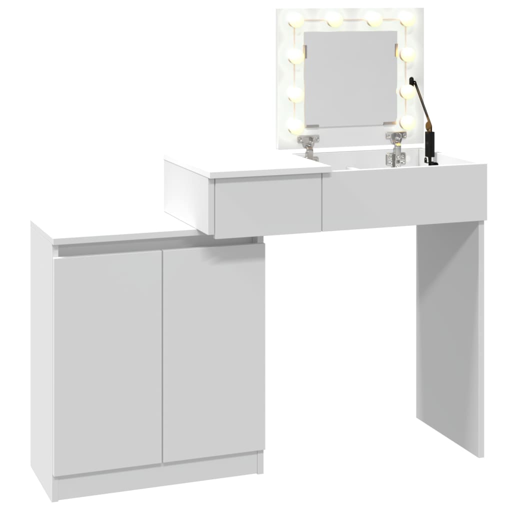 Kaptafel met LED 115x37x110,5 cm wit