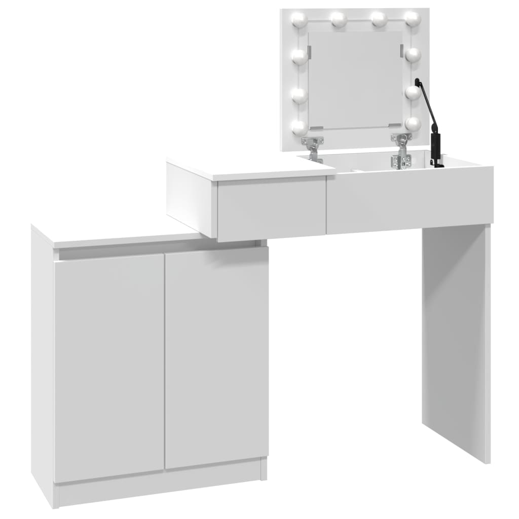 Kaptafel met LED 115x37x110,5 cm wit